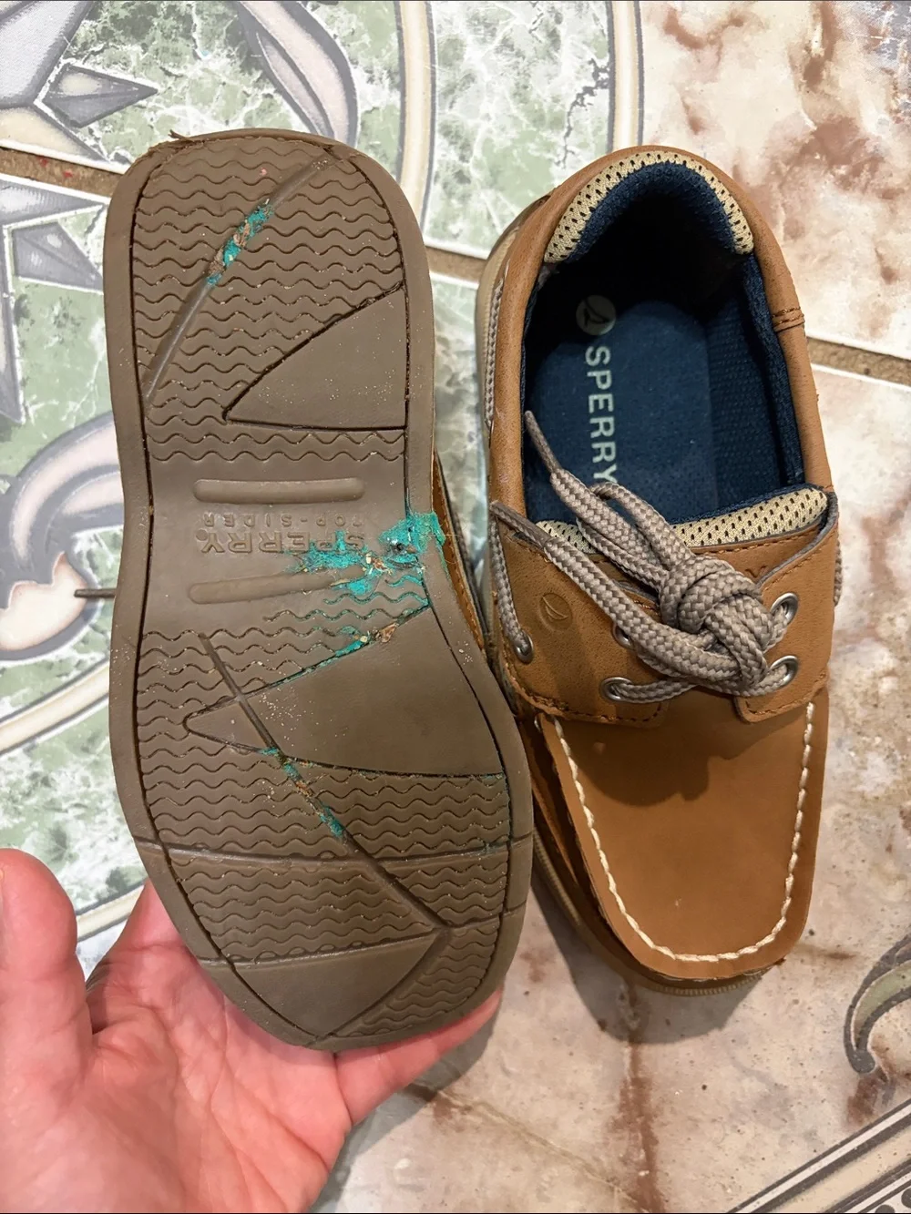 Sperry Kids Tan Moccasin Boat Shoes
